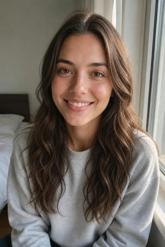 AI hairstyle preview: woman with a beach waves haircut