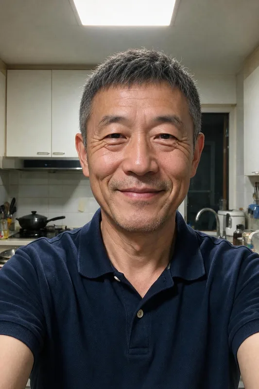 AI hairstyle preview: man's selfie with a new hairstyle: textured crop