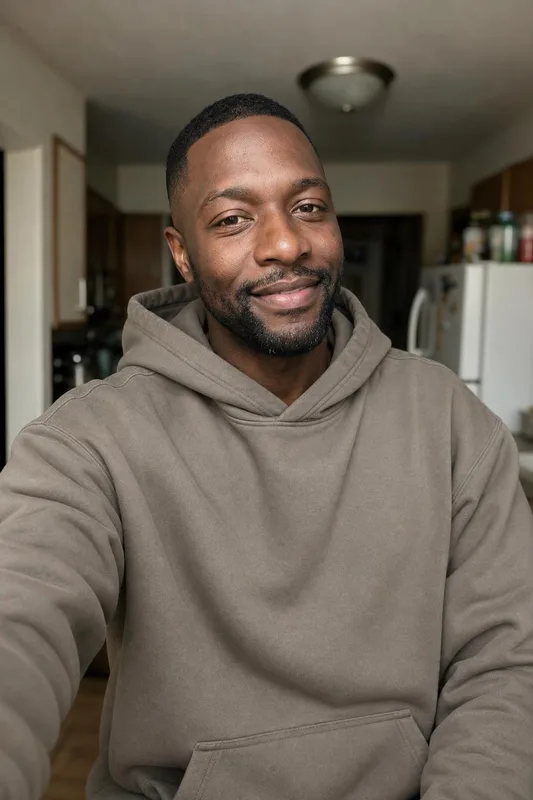 AI outfit try-on: man wearing a streetwear hoodie