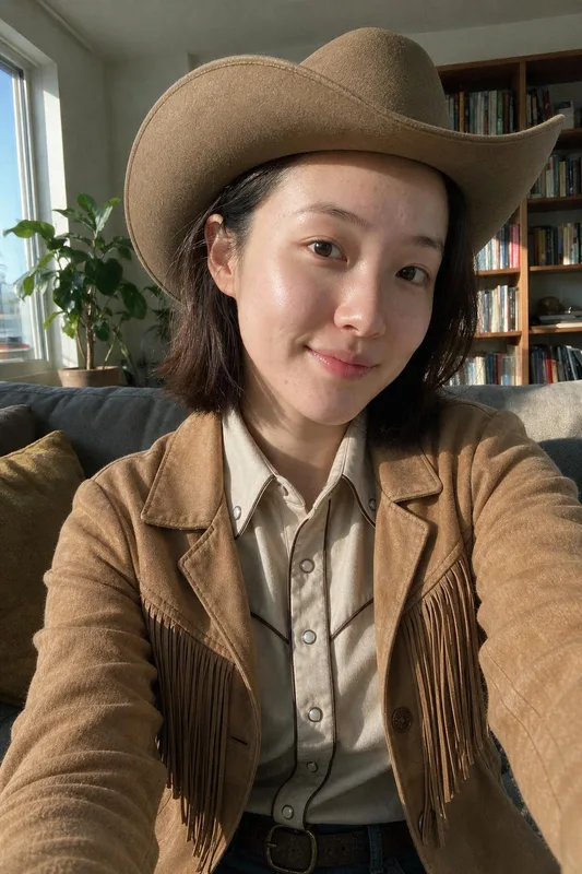 AI outfit try-on: woman in western wear