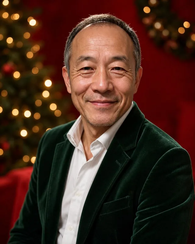 AI Christmas photo made from the selfie