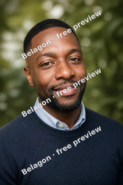 free AI headshot: man's free AI headshot, outdoor natural light, with the free-preview watermark